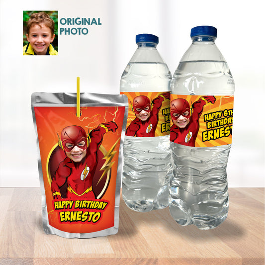 Flash Photo water stickers, Flash Capri sun labels with photo, Flash party drinks. 149WJ