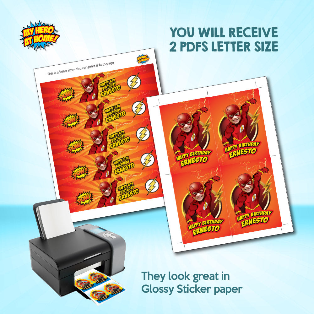 Flash Photo water stickers, Flash Capri sun labels with photo, Flash party drinks. 149WJ