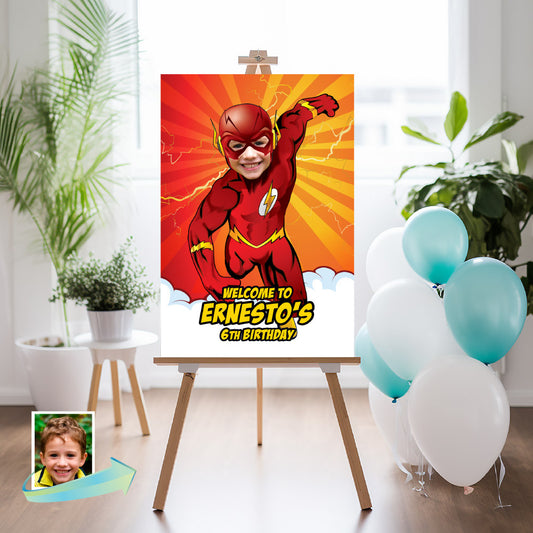 Personalized Flash welcome sign, Flash Welcome party sign, Flash birthday welcome. 149WS