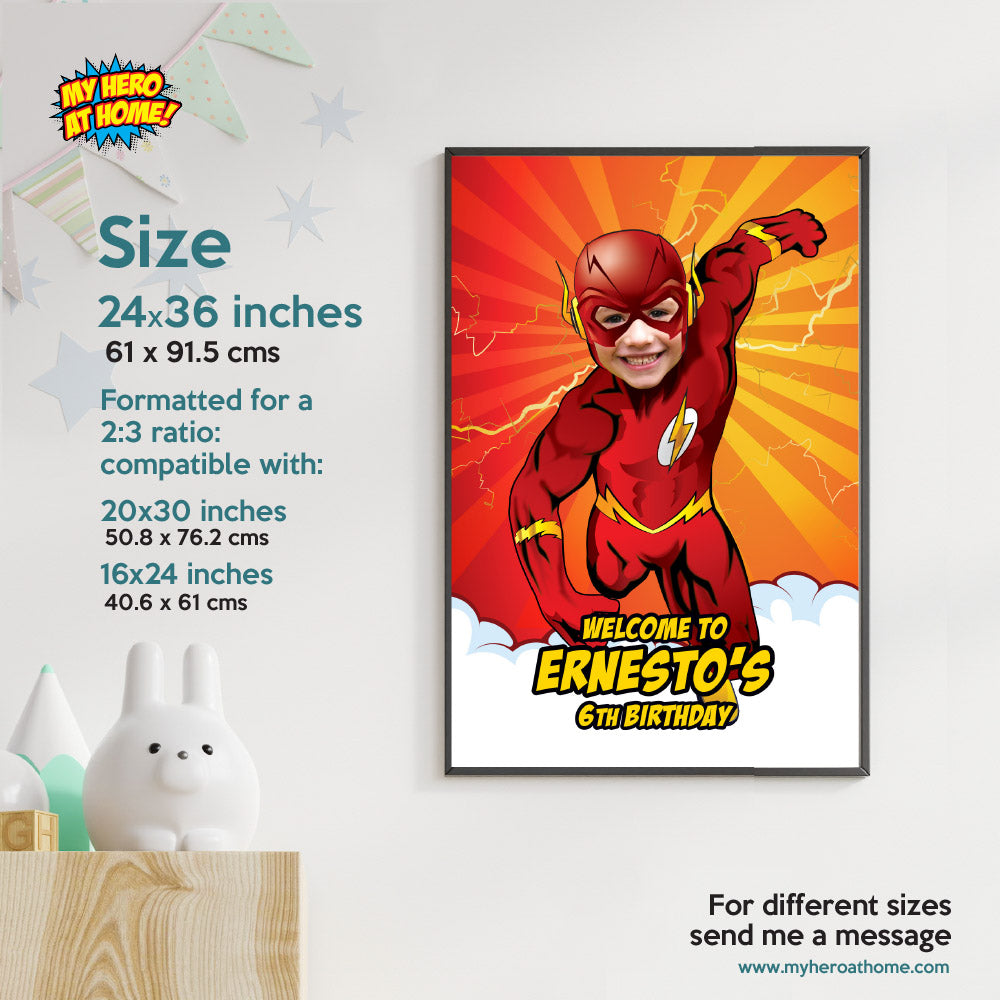 Personalized Flash welcome sign, Flash Welcome party sign, Flash birthday welcome. 149WS