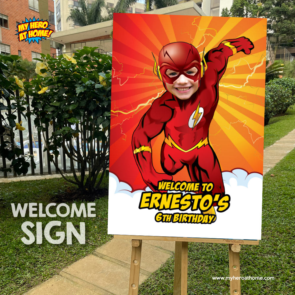 Personalized Flash welcome sign, Flash Welcome party sign, Flash birthday welcome. 149WS