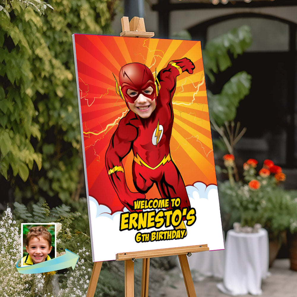Personalized Flash welcome sign, Flash Welcome party sign, Flash birthday welcome. 149WS