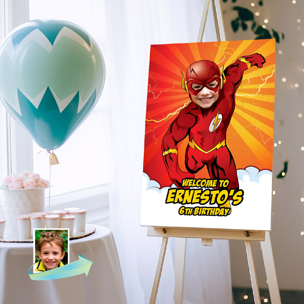 Personalized Flash welcome sign, Flash Welcome party sign, Flash birthday welcome. 149WS