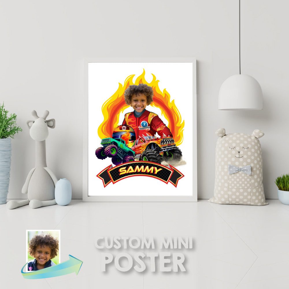 Printable Monster Truck gifts personalized with Featuring Child as the Driver. 2000PS
