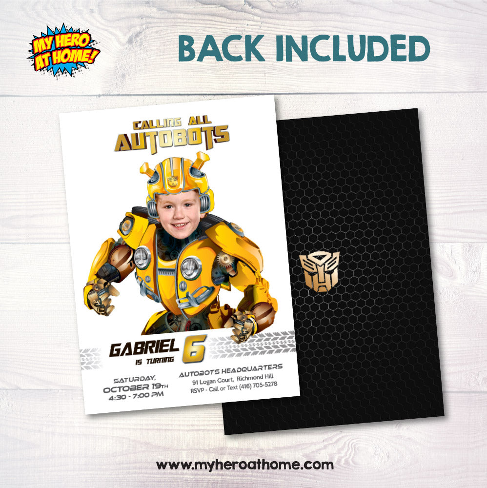 Bumblebee Birthday Party Invitation with photo, Bumblebee evite, Bumblebee Digital Invite. 2026