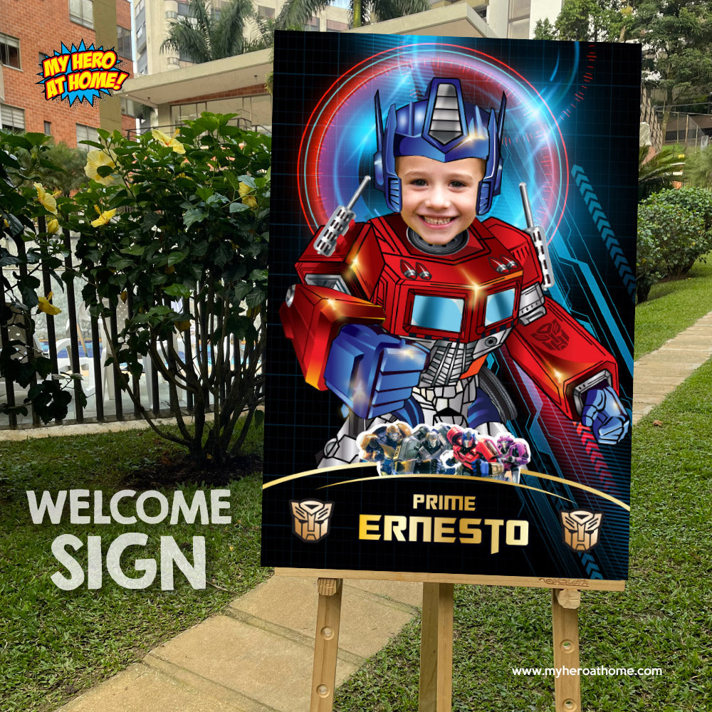 Optimus Prime gifts with photo, Optimus Prime photo poster, Prime Welcome sign. 2040