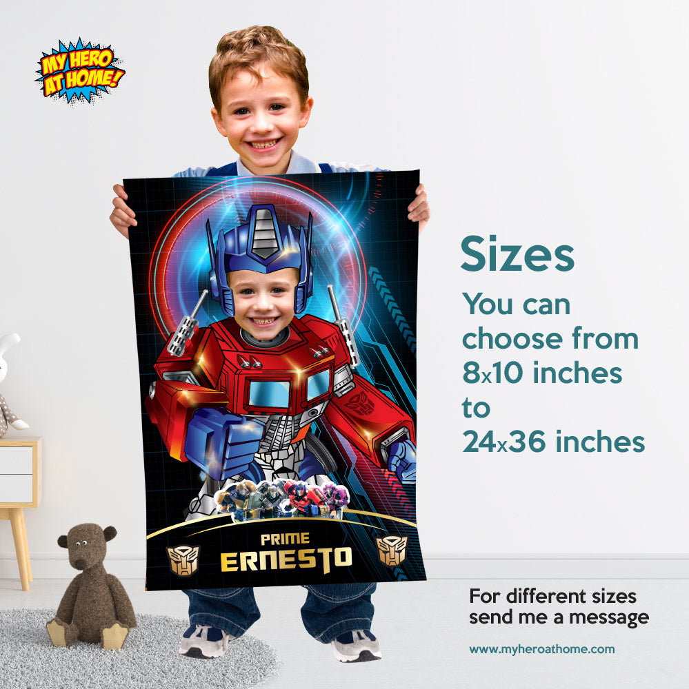 Optimus Prime gifts with photo, Optimus Prime photo poster, Prime Welcome sign. 2040