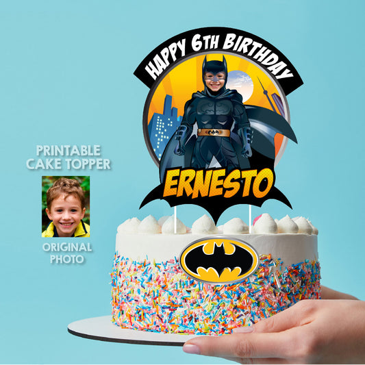 Batman Cake topper with photo, Batman printable cake topper, Batman cake decoration, Batman DIY cake. 215CT