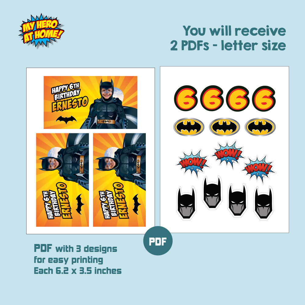 Personalized Batman Gable Box label, Batman Gift Box with photo, Batman Candy Box Party favors. 215GB