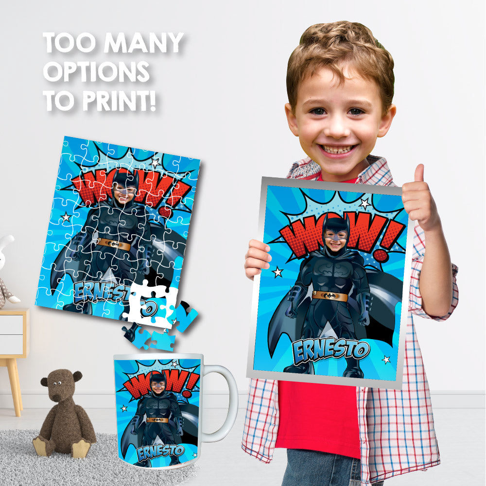 Printable Batman gifts, Batman print with photo, Batman Room Decor, Batman Wall Decor, Batman t-shirt with photo. 215PS
