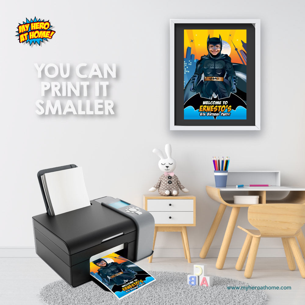 Batman Welcome sign with photo, Batman welcome party, Batman Birthday Sign, Batman Party Entrance Print. 215WS