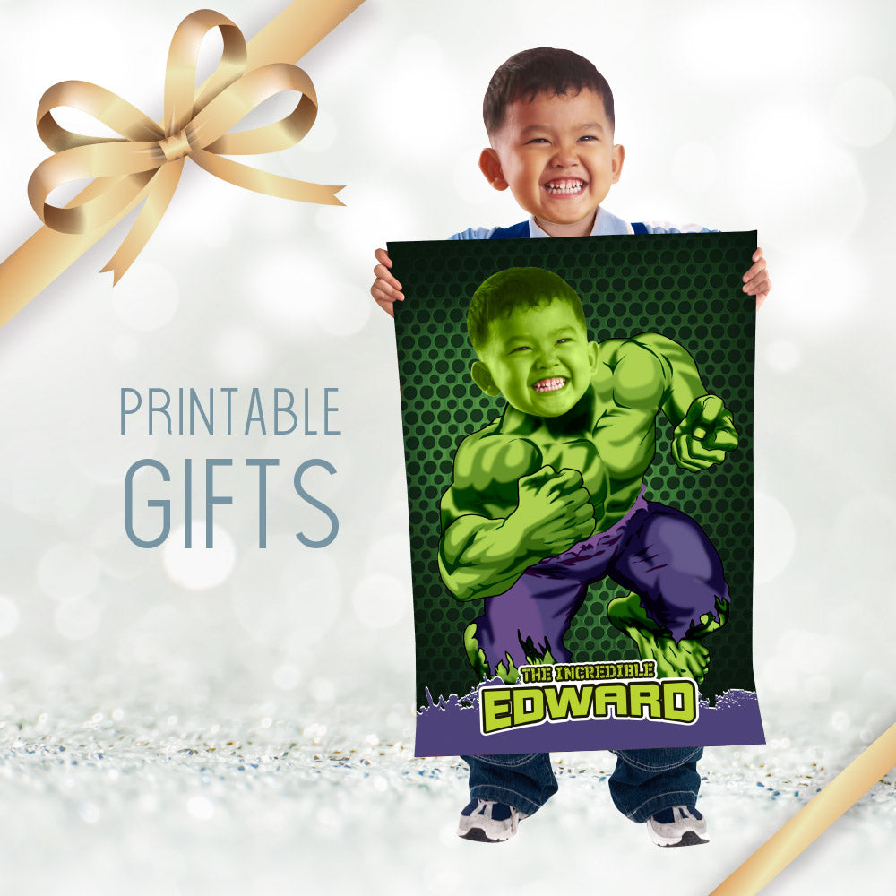 Custom Hulk Printable gift, Hulk Wall gift, Printable Hulk gift with photo, Hulk Print Gift 2181