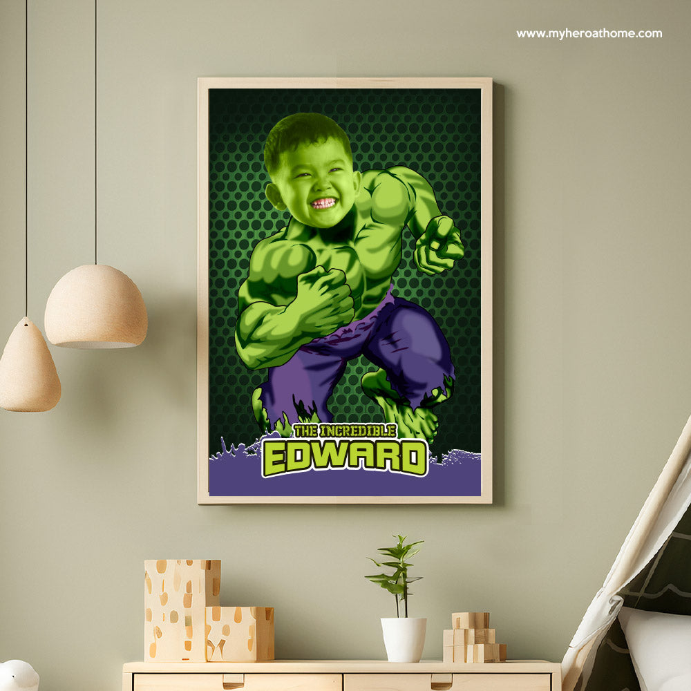 Custom Hulk Printable gift, Hulk Wall gift, Printable Hulk gift with photo, Hulk Print Gift 2181