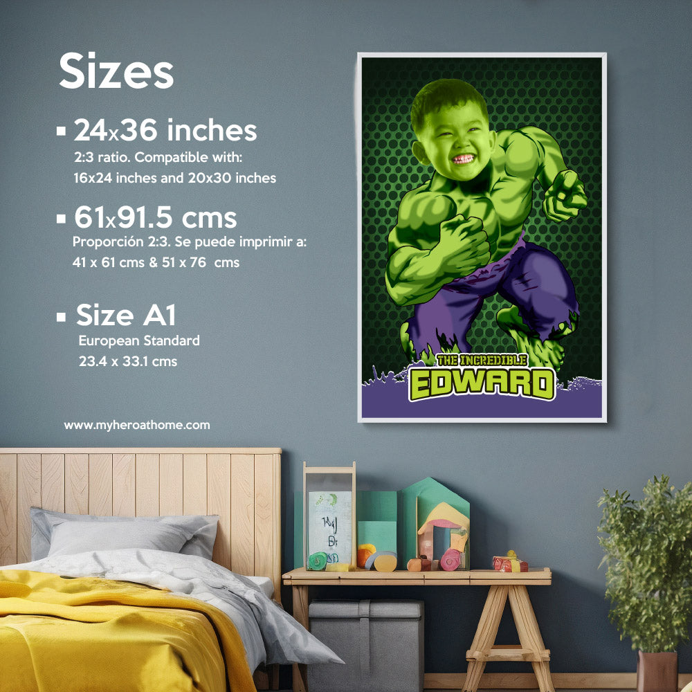 Custom Hulk Printable gift, Hulk Wall gift, Printable Hulk gift with photo, Hulk Print Gift 2181