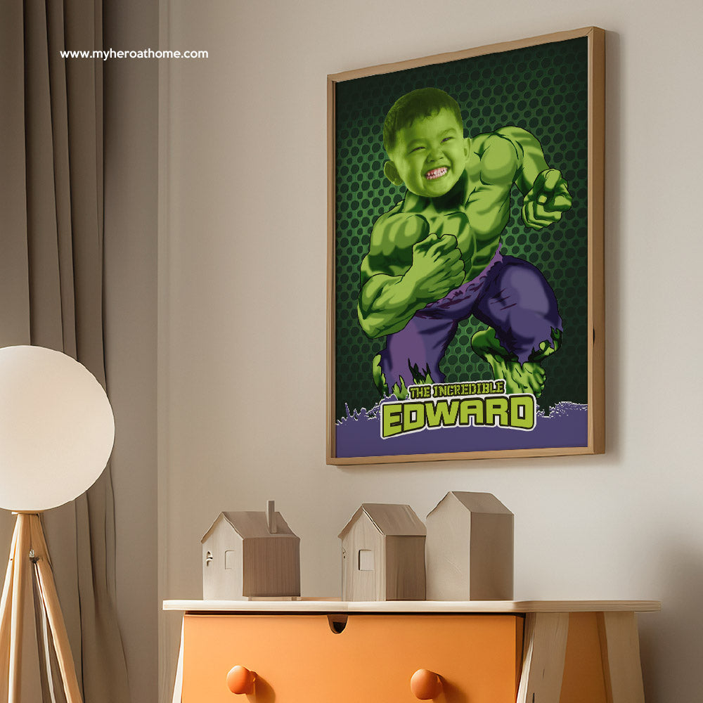 Custom Hulk Printable gift, Hulk Wall gift, Printable Hulk gift with photo, Hulk Print Gift 2181