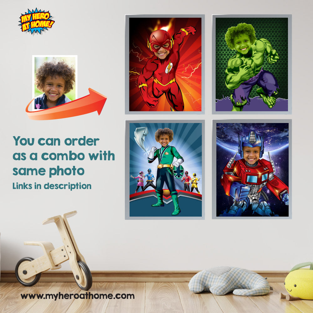 Superheroes Printable Gifts customized with kid as the star, Last minute gifts for kids. 2204A