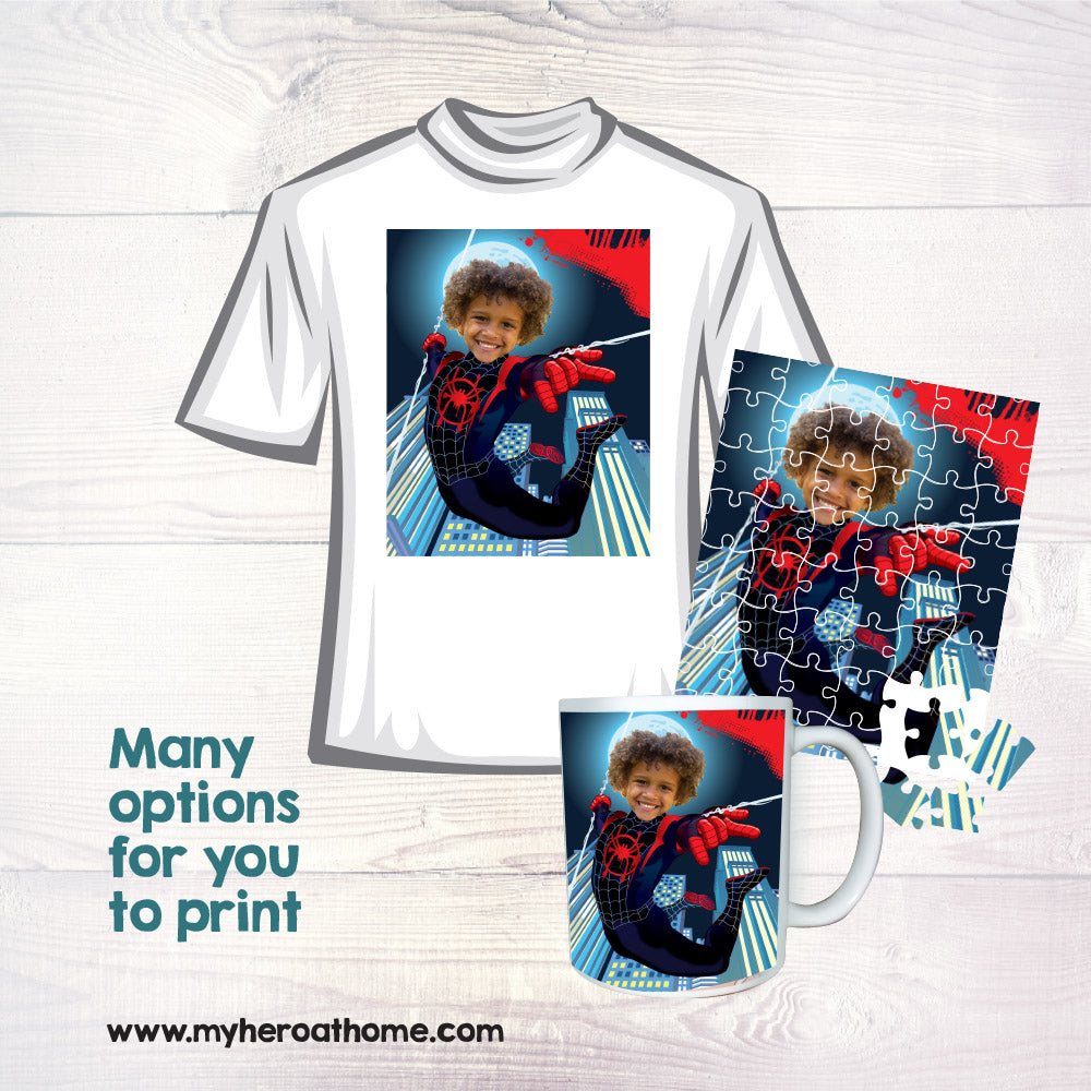 3 Super heroes prints with your kid as the star, Superheros photo posters bedroom decoration. 2204C