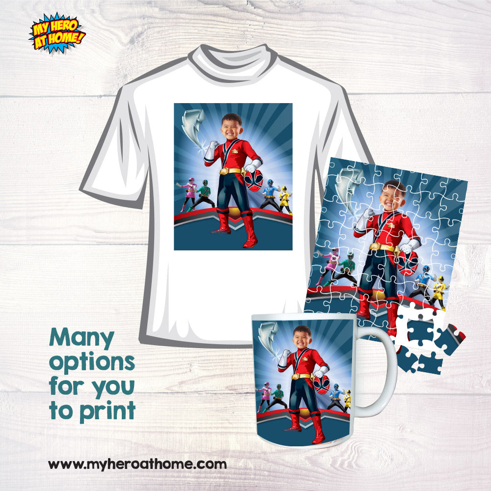 Five Superheroes printable Gifts with your child as the star, 5 prints Super heroes prints gifts. 2204E