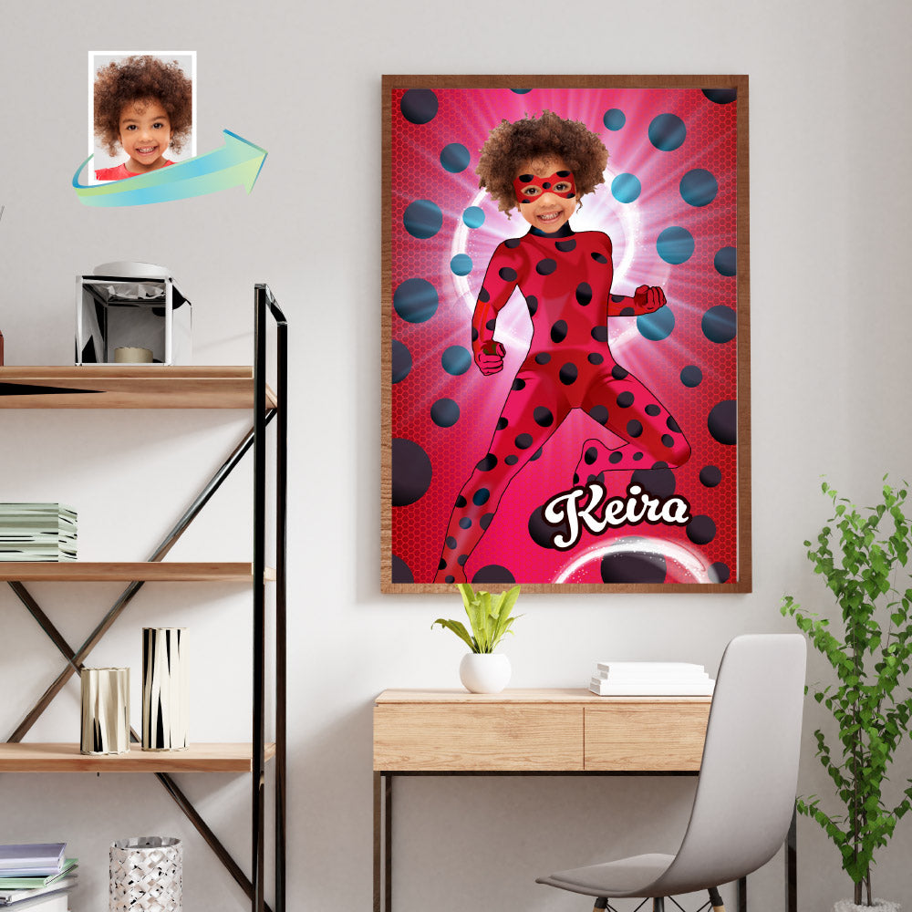 Miraculous Ladybug Photo Poster, Miraculous gift with photo, Miraculous Ladybug Prints, Ladybug Wall Decor. 2283PG