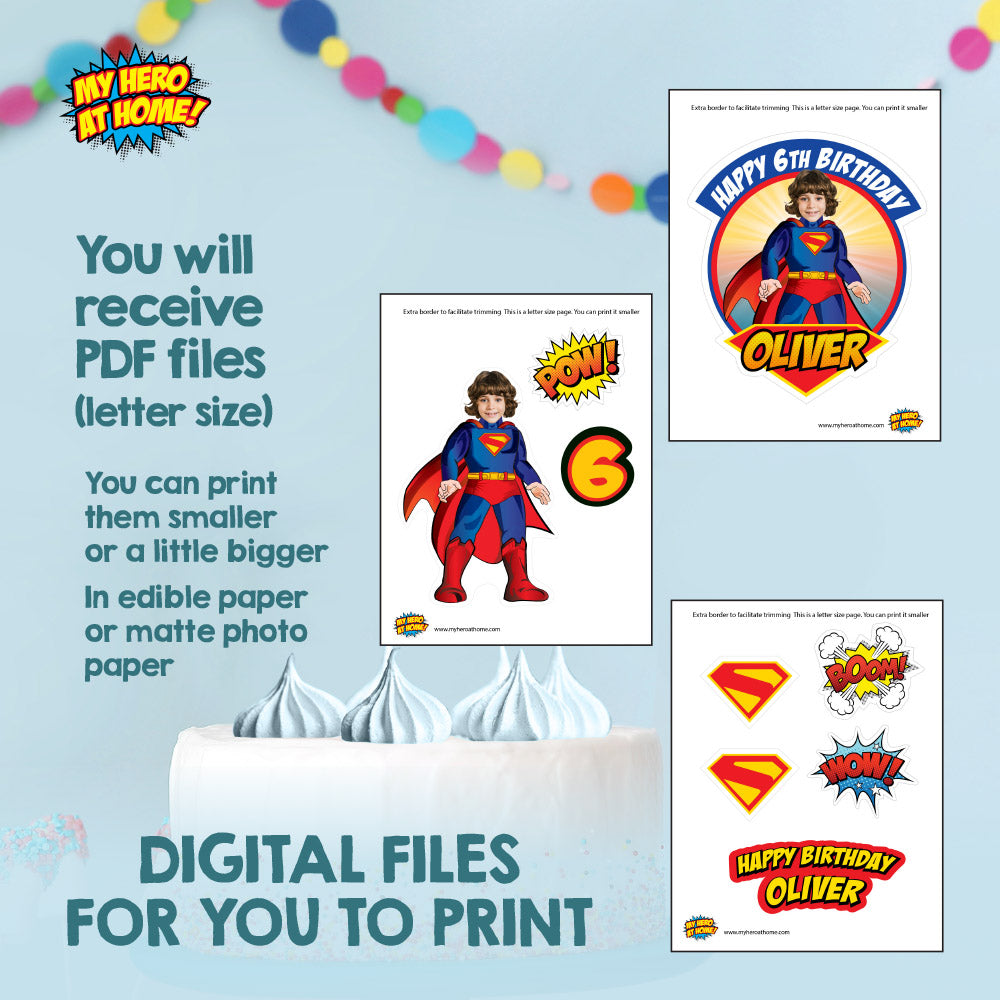 Bundle Superman Birthday Party decoration, Custom Superman Backdrop. 2308B4