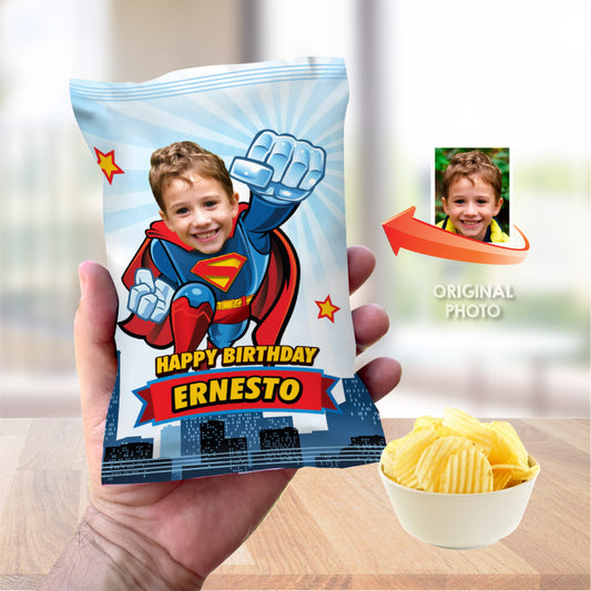 Superman snacks bags party favors with your own superman, Potato Chip Bag Wrappers themed Superman. 2343CB