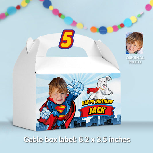 Custom Superman & Krypto Party Favor Boxes, Superman candy box, Krypto candy box, Superhero candy box. 2353GB