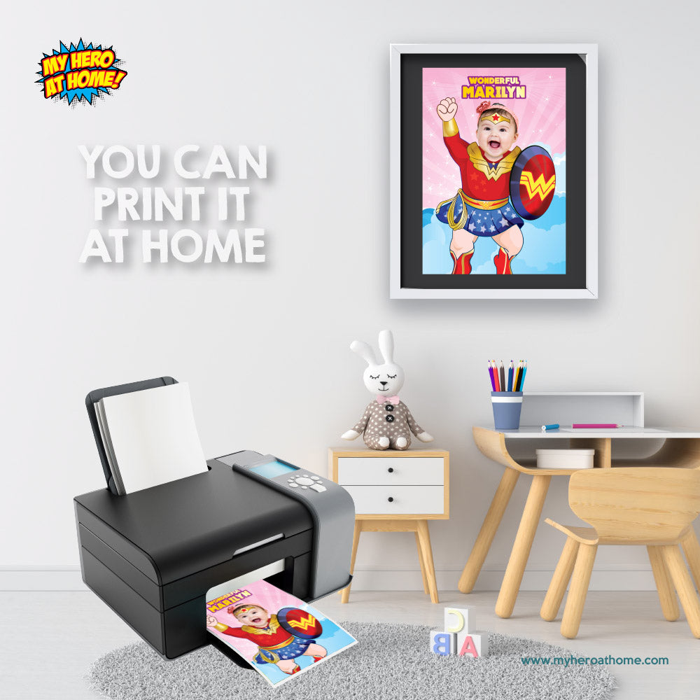 Baby Wonder Woman Poster, Baby Wonder gift Gift, Wonder baby girl Nursery. 427