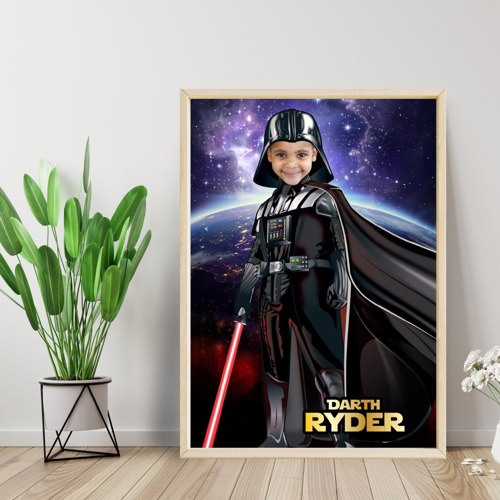 Custom Darth Vader Poster with your kid as Anakin Skywalker, Star Wars Dark Side Printable Gift for kids. 431PT