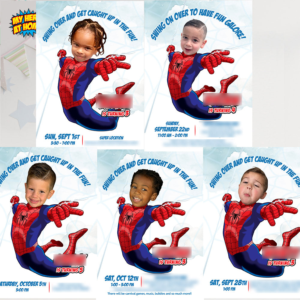 Spider-man Halloween Birthday party video Invitation with your kid as the star, Superhero halloween video invite. 2375V