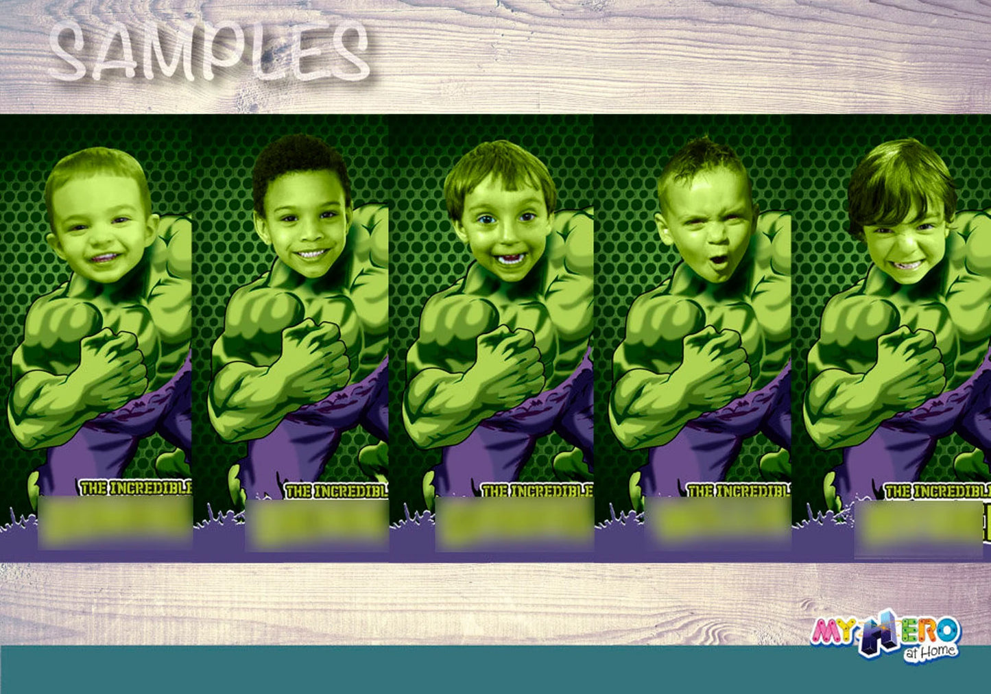 Printable Hulk gifts prints with featuring child as the Incredible Hulk. 089PS