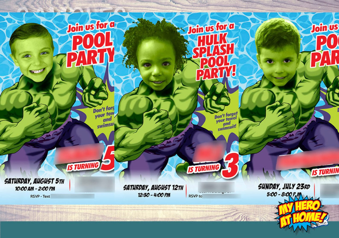 Personalized Hulk Cupcake Toppers with Photo, Superhero Photo Cupcakes. 089CK