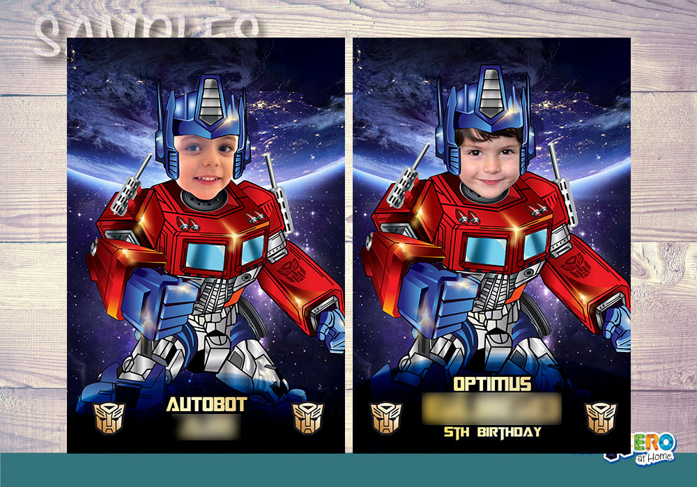 Bundle Optimus Prime Party decoration, Transformers Optimus: Banner Backdrop, Cake Topper and Welcome Sign. 2025B4