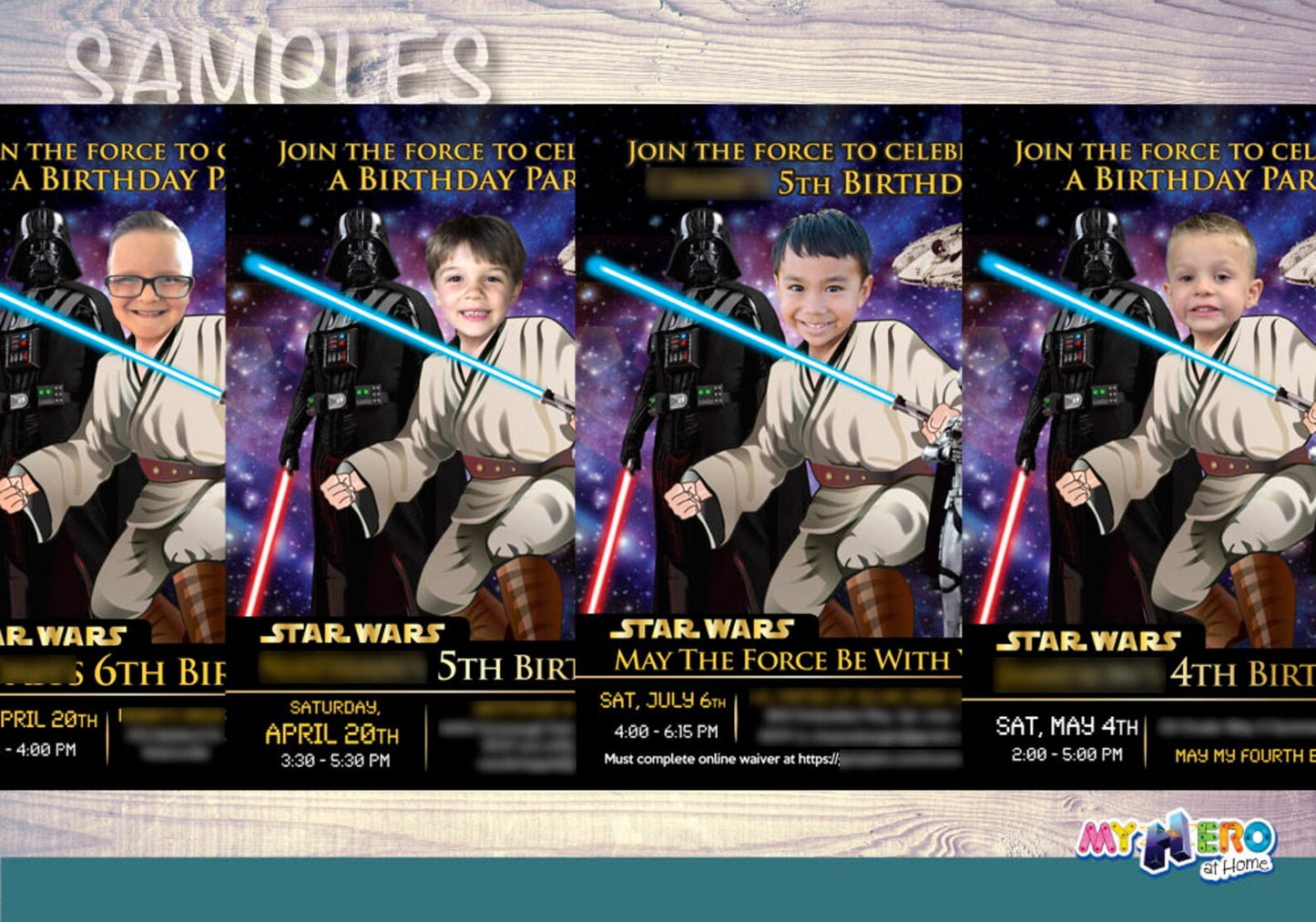 Jedi Birthday Halloween Party Video invitation with your kid as the star, Halloween Star Wars party video invite. 961V