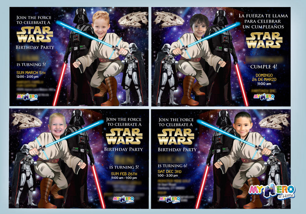 Custom Jedi Birthday Invitation, Jedi training theme Party, Jedi photo Invitation, Jedi Thank You, Jedi party favors, Jedi Invitation. 005C