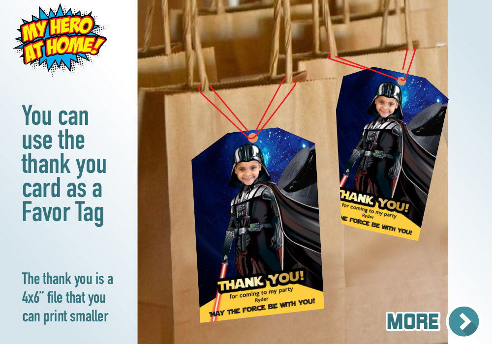Darth Vader photo Invitation, Darth Vader theme Party, Dark Side Star Wars Party, Darth Vader birthday invitation, Dark Side digital. 009