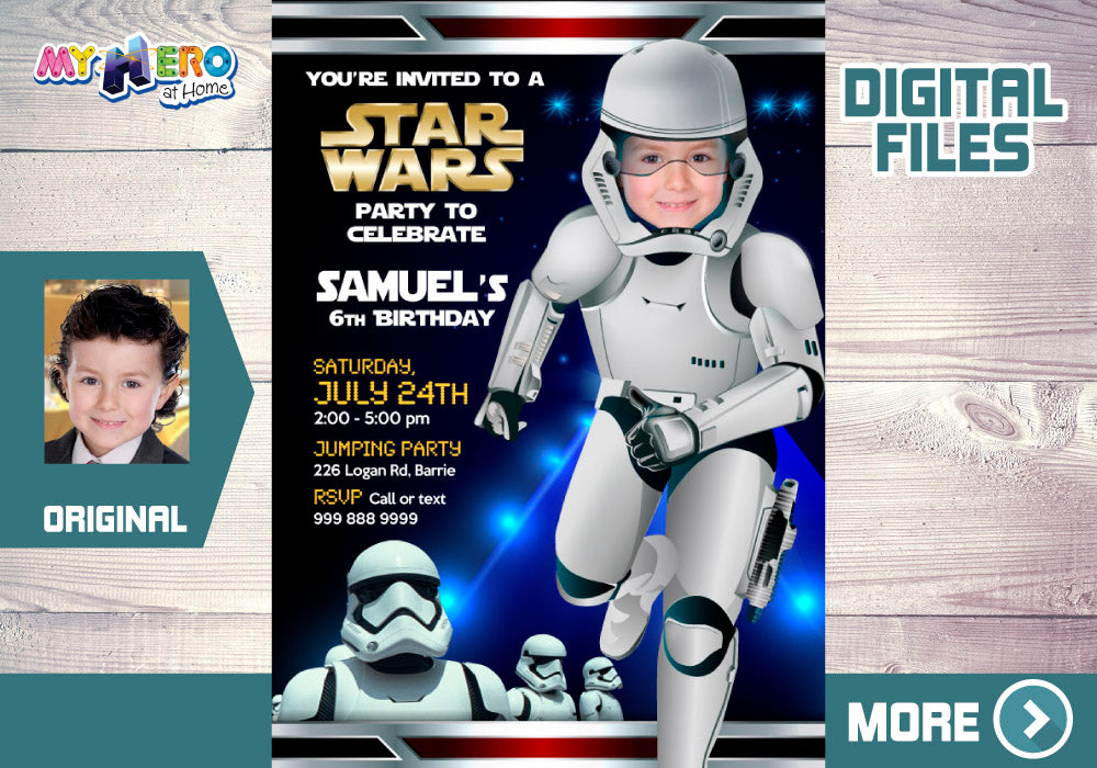 Stormtroopers Birthday Invitation, Stormtroopers Digital Invitation, Stormtroopers theme party, Stormtroopers party Invitation. 036