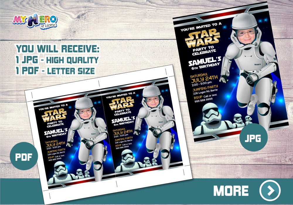 Stormtroopers Birthday Invitation, Stormtroopers Digital Invitation, Stormtroopers theme party, Stormtroopers party Invitation. 036