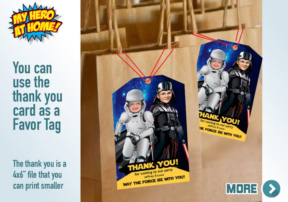 Custom Darth Vader Stormtrooper Party Invitation, Star Wars Siblings Birthday, Joint Star Wars Dark Side party, Joint dark side. 037C