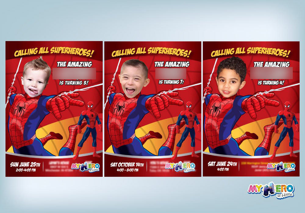 Spiderman Birthday Invitation, Spiderman Party Invitation, Spiderman photo invite, Spiderman theme party, Spiderman Thank you. 101