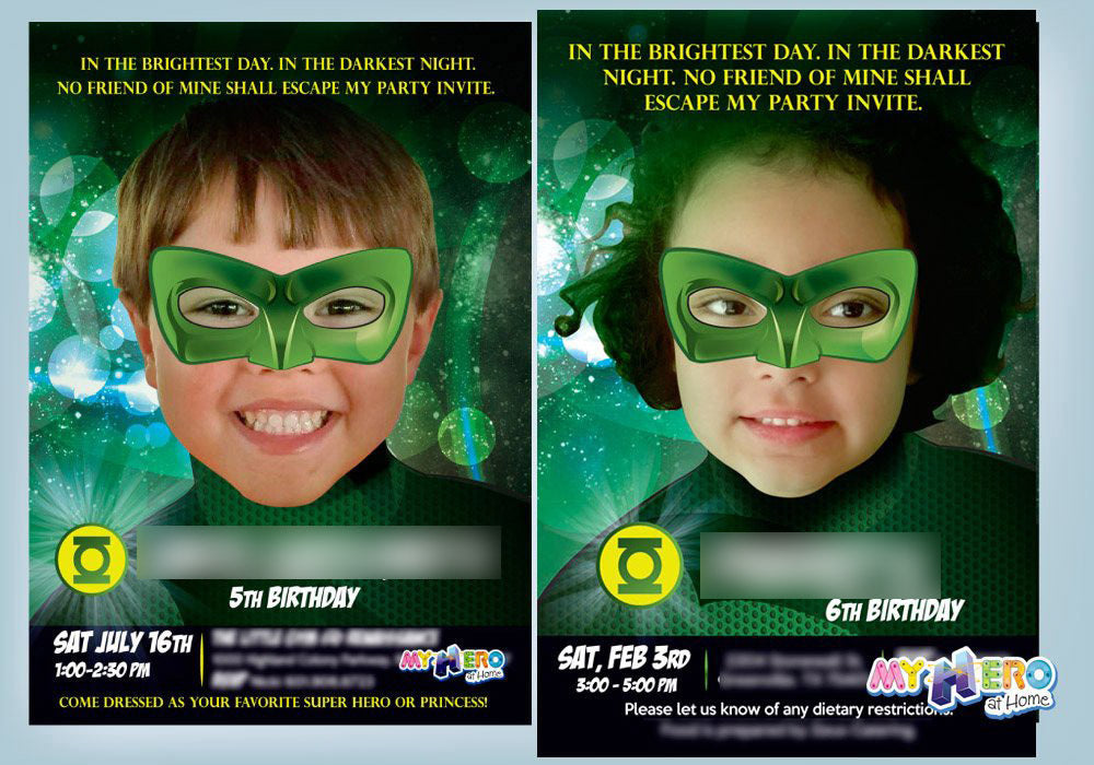 Green Lantern photo Invitation with your child as the star, Green Lantern Digital. 087
