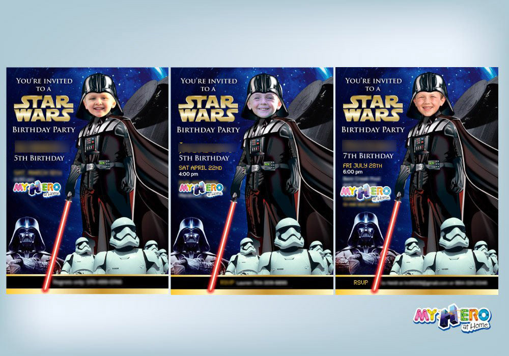 Darth Vader photo Invitation, Darth Vader theme Party, Dark Side Star Wars Party, Darth Vader birthday invitation, Dark Side digital. 009