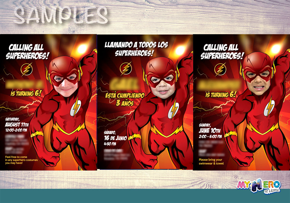 Flash Halloween themed party invitation, Flash birthday invitation Halloween party, Spooky Flash evite. 2071