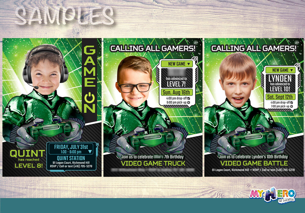 Video Gamers Birthday Invitation, Video games Birthday Invitation, Game On Party Invitation, Video Game Truck Party. 432