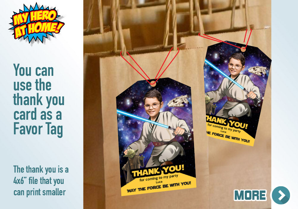 Jedi photo Invitation, Jedi Birthday, Star Wars theme Party, Jedi Digital Invitation, Jedi party Invitation, Star Wars party Invitation. 214