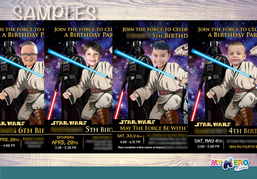 Jedi photo Invitation, Jedi Birthday, Star Wars theme Party, Jedi Digital Invitation, Jedi party Invitation, Star Wars party Invitation. 214