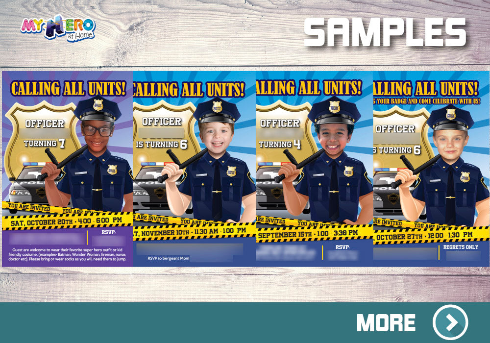 Girl Police Invitation, Policewoman Birthday Invitation, Police woman Digital, Police birthday Ideas for girls. 234