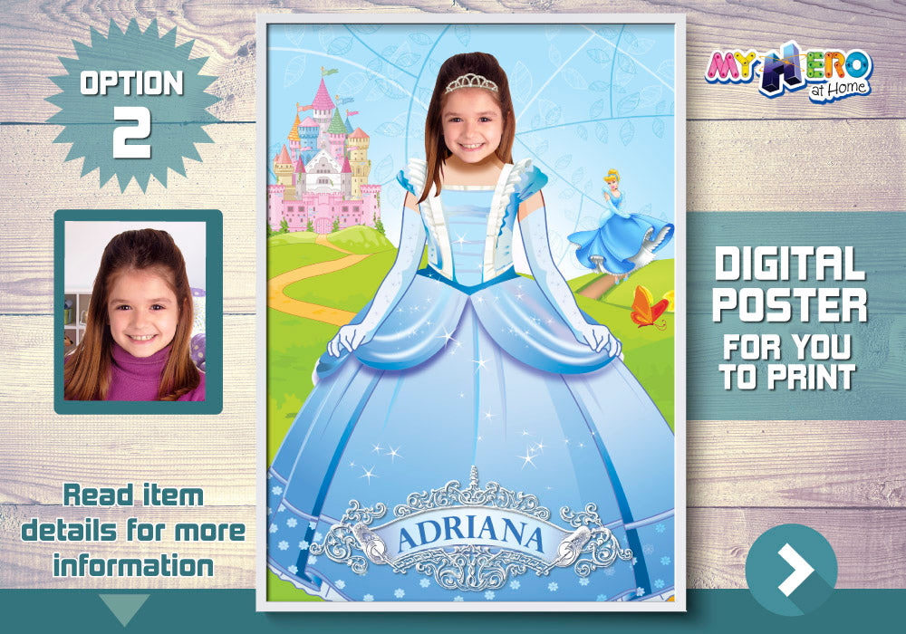 Custom Cinderella Poster, Princess Cinderella photo Poster, Custom Cinderella Gifts, Cinderella Decor, Custom Cinderella Wall. 260P