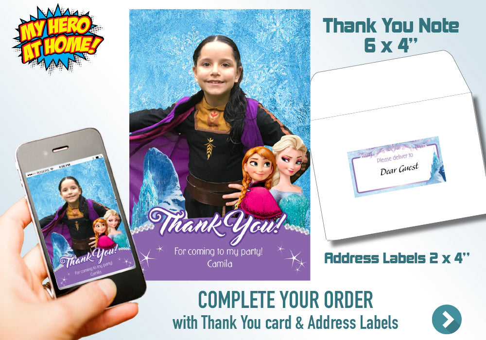 Frozen Invitation with Anna photo. Frozen Party invitation. Frozen themed party. Frozen Photo Invitation. Anna Frozen Invitation. 269C
