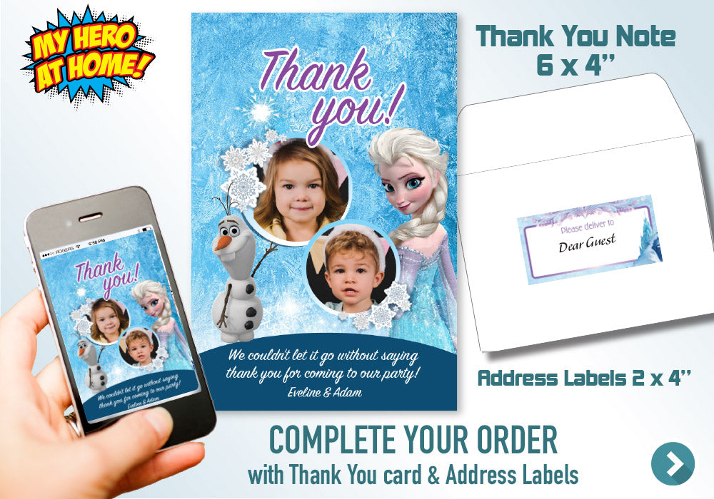 Joint Frozen Invitation. Brother and Sister Frozen. Siblings Frozen Invitation. Elsa and Olaf party invite. Frozen Photos Invitation. 280C