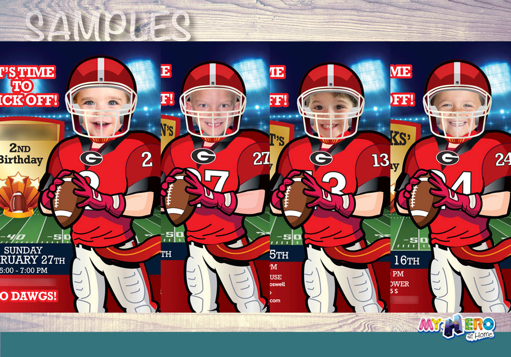 Custom Football party Invitation, Football Invitation with Photo, Football digital invitation, Custom Football Invitation. 622